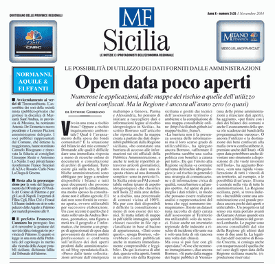 Open data poco aperti: un articolo su Milano Finanza